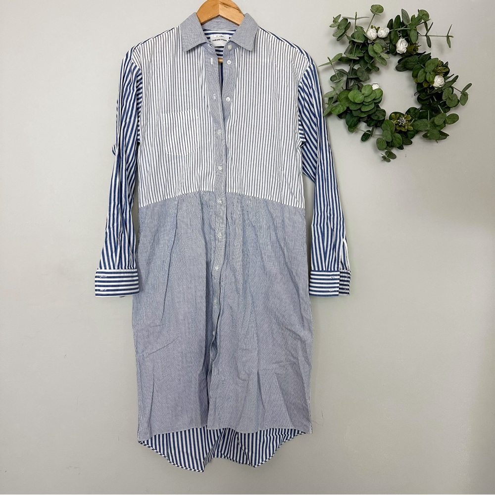 Fabiana Pigna Striped Long Sleeve Poplin Midi Dress